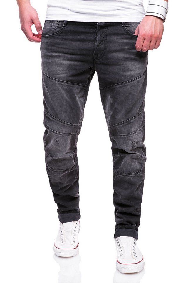 Jack & Jones Slim-fit-Jeans JJMIKE793 Herren Used Denim Jeans Schwarz von Jack & Jones