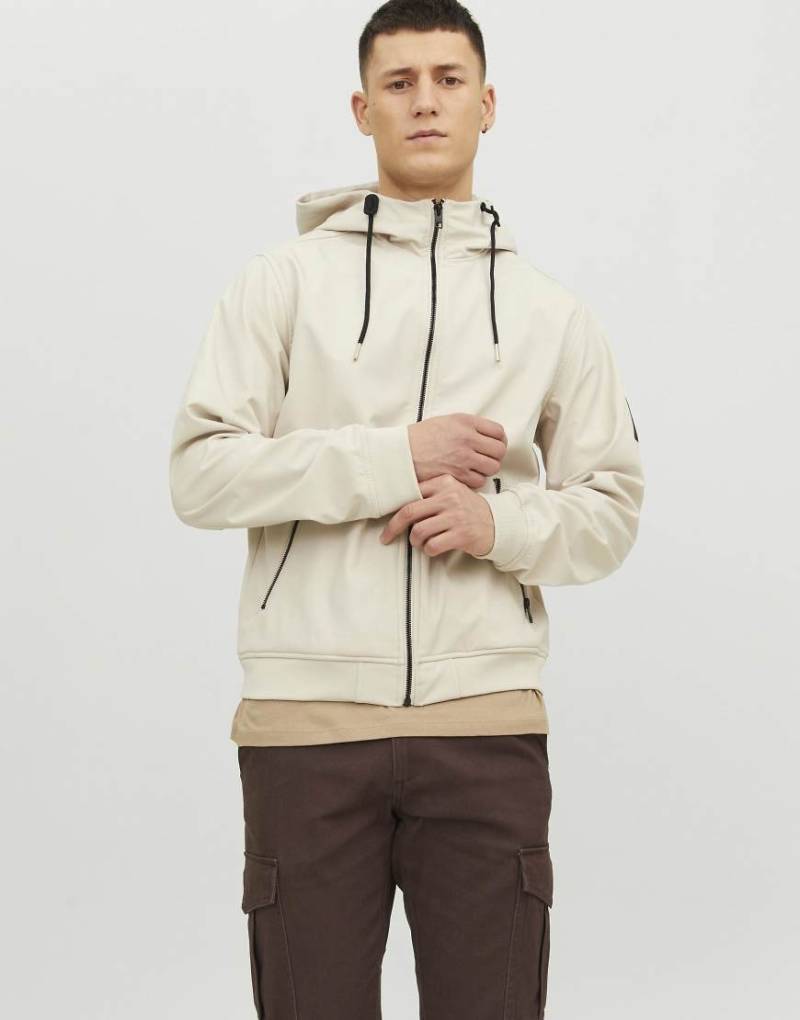 Jack & Jones - Softshelljacke in Mondstrahl-Beige-Grau von Jack & Jones
