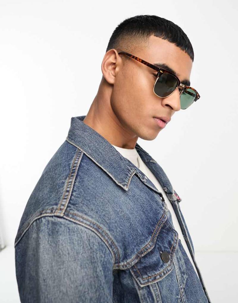 Jack & Jones - Sonnenbrille mit Retro-Gestell in Schildpatt-Optik-Braun von Jack & Jones