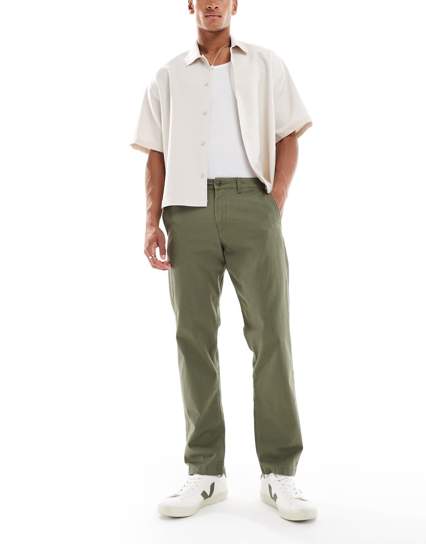 Jack & Jones - Straight Fit Chinohose in Khaki-Grün von Jack & Jones