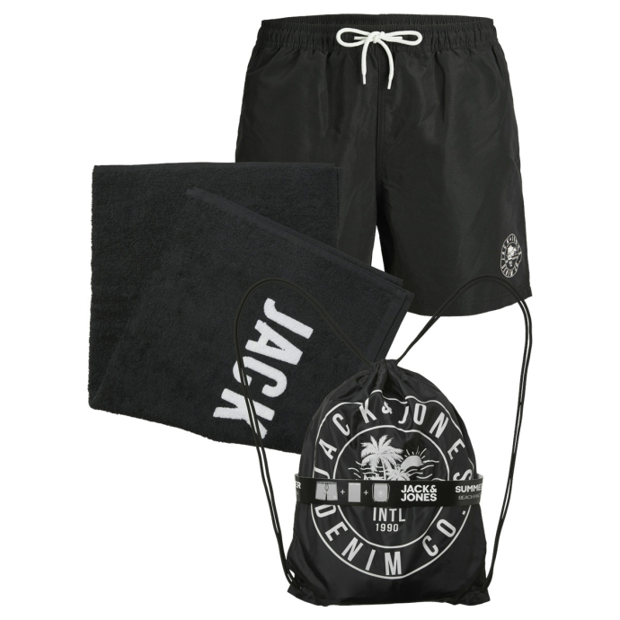 Jack&Jones Strandset mit Badeshorts, Badetuch und Stoffrucksack von Jack&Jones