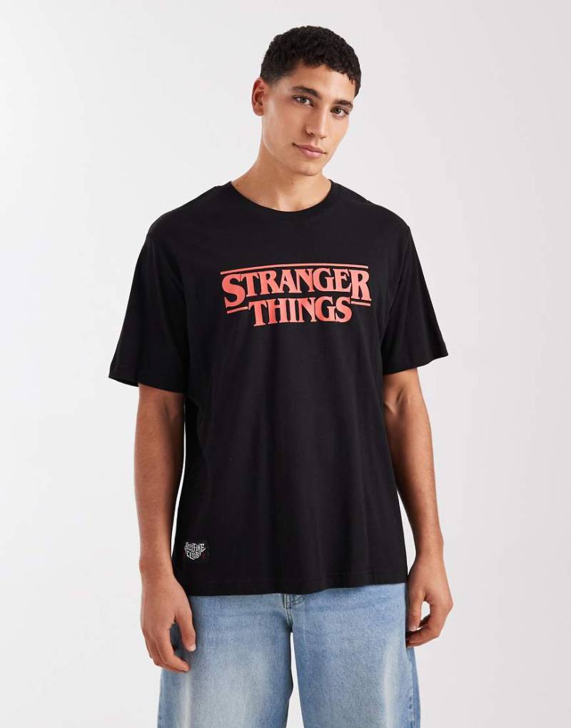 Jack & Jones - Stranger Things - Oversize-T-Shirt in Schwarz von Jack & Jones