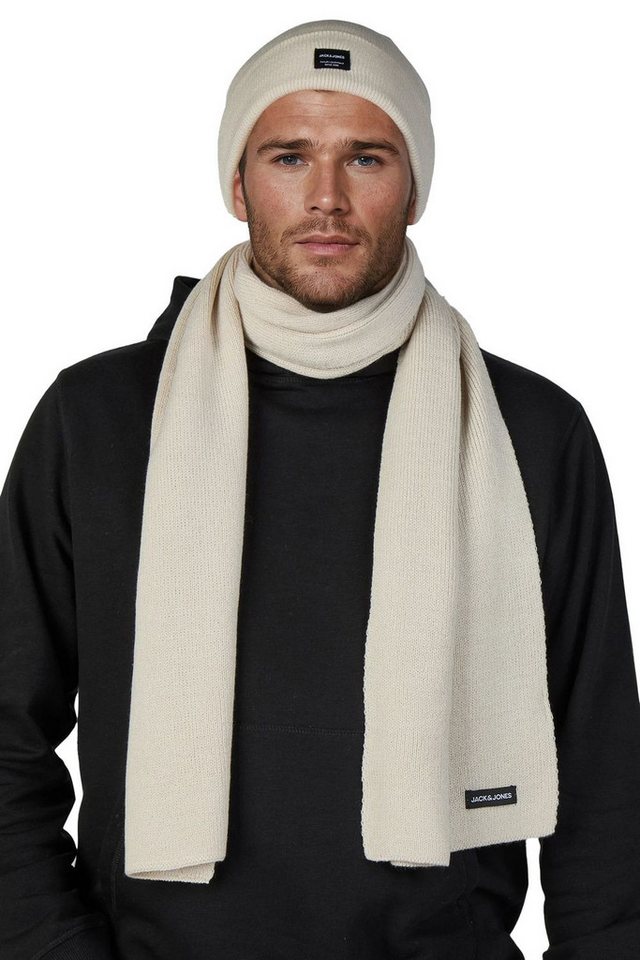 Jack & Jones Strickmütze Herren Mütze Schal Set JACBOCHUM (1-St) 2-in-1 Winter-Set von Jack & Jones