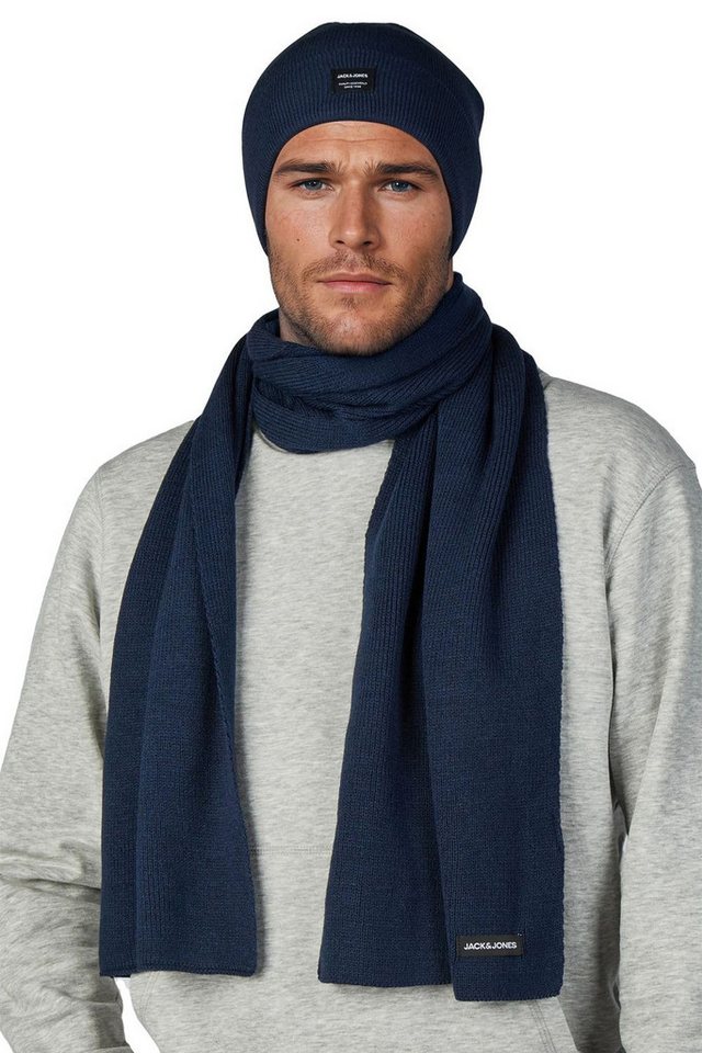Jack & Jones Strickmütze Herren Mütze Schal Set JACBOCHUM (1-St) 2-in-1 Winter-Set von Jack & Jones