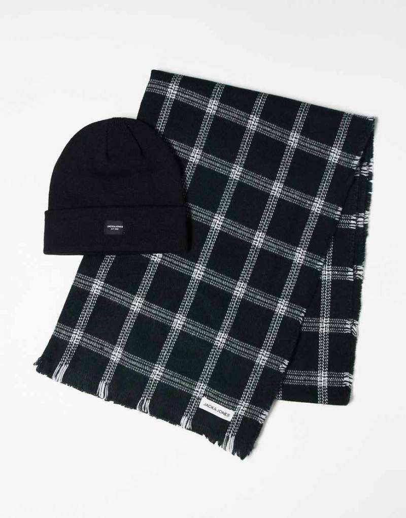 Jack & Jones - Strickmütze und Schal in Schwarz in einer Geschenkbox von Jack & Jones