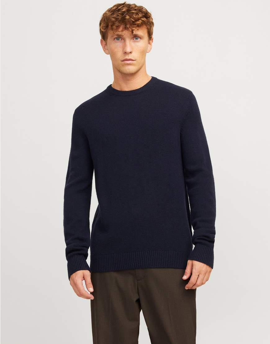 Jack & Jones - Strickoberteil aus Lammwolle in Dunkelblau-Marineblau von Jack & Jones