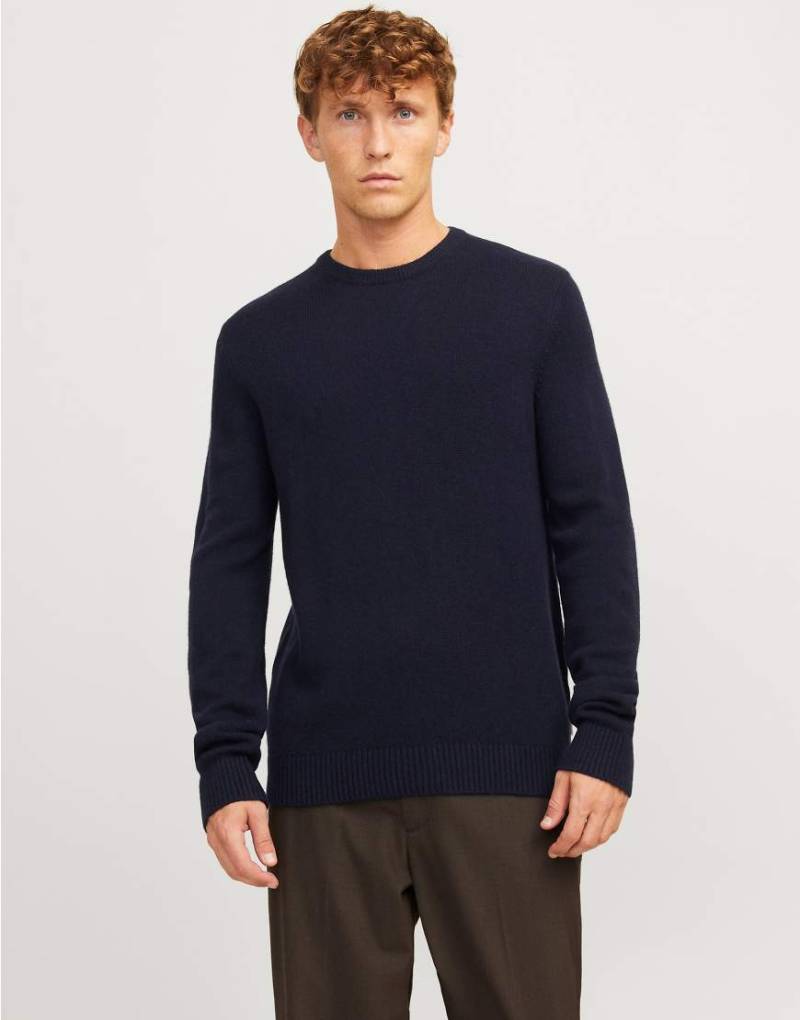 Jack & Jones - Strickoberteil aus Lammwolle in Dunkelblau-Marineblau von Jack & Jones