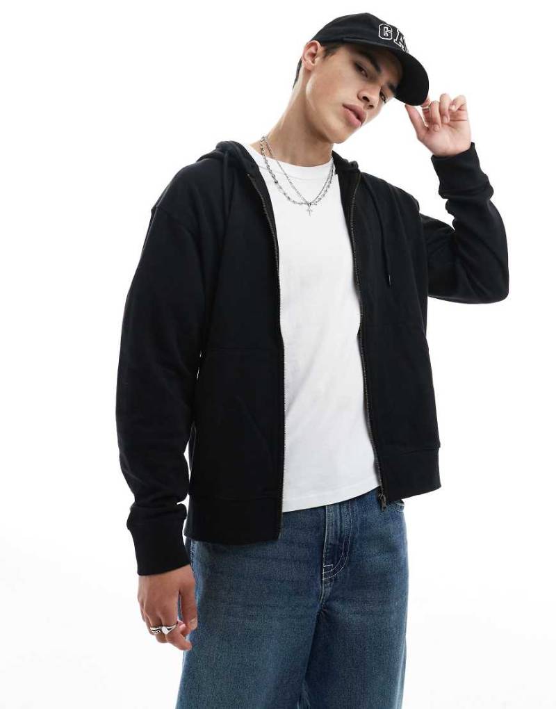 Jack & Jones - Super-Oversize-Kapuzenpullover in Schwarz mit Reißverschluss Jack & Jones - Super-Oversize-Kapuzenpullover in Schwarz mit Reißverschluss von Jack & Jones