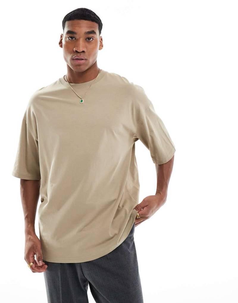 Jack & Jones - Super-Oversize-T-Shirt in Beige-Neutral von Jack & Jones