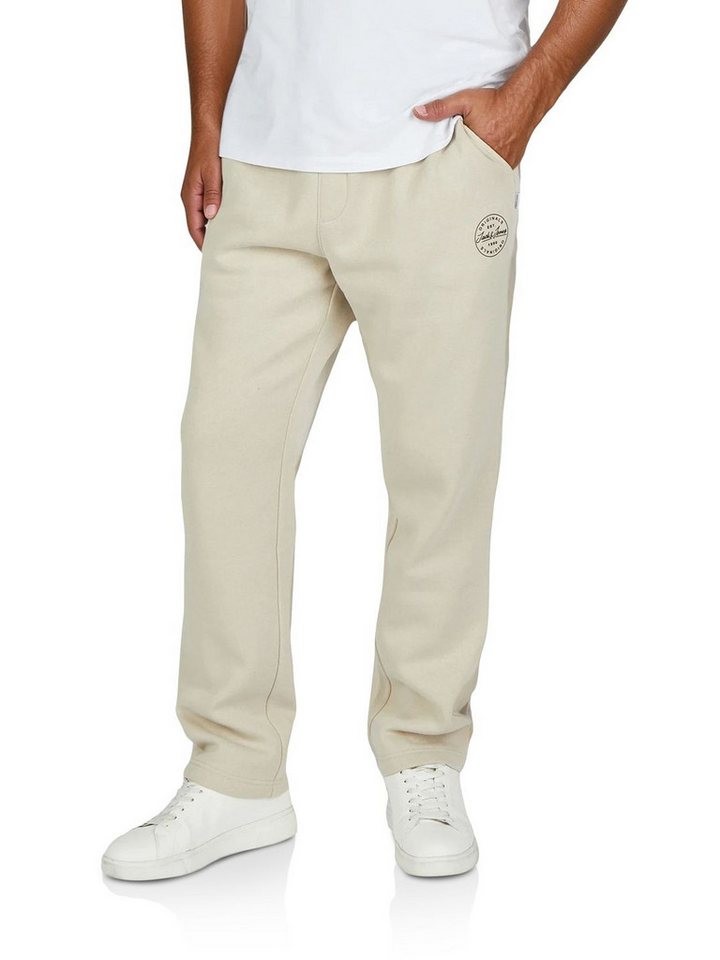 Jack & Jones Sweathose Herren Jogginghose JPSTKANE LANDON UNCUFFED SWT PANTS Relaxed Fit Jogginghose aus pflegeleichter Baumwollmischung von Jack & Jones