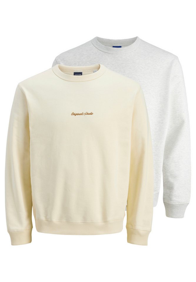 Jack & Jones Sweatshirt 2er Pack Norrebro (Spar-Set, 2-tlg) Sweatshirt - Baumwolle - Atmungsaktiv - Schriftzug auf der Vorderseite von Jack & Jones