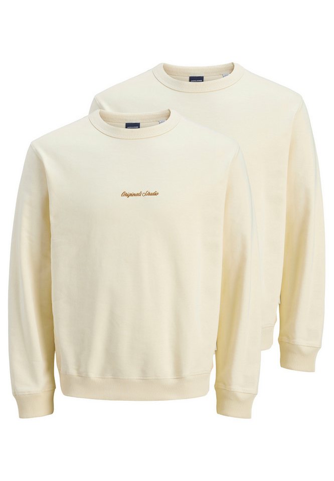 Jack & Jones Sweatshirt 2er Pack Norrebro (Spar-Set, 2-tlg) Sweatshirt - Baumwolle - Atmungsaktiv - Schriftzug auf der Vorderseite von Jack & Jones