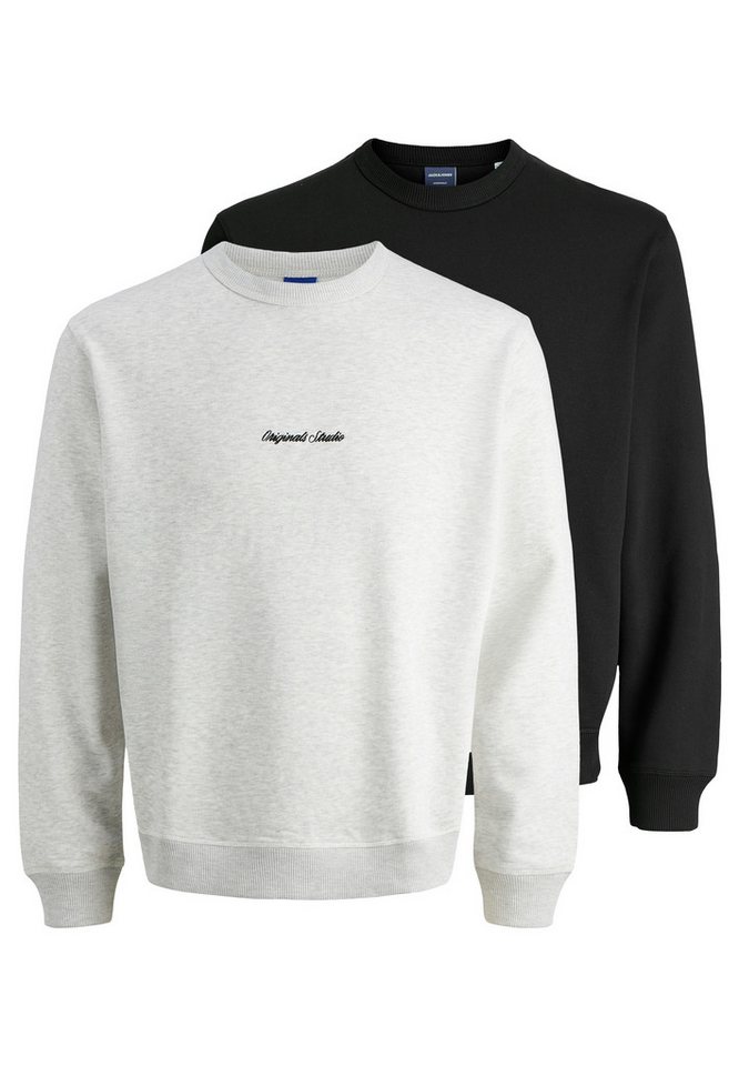 Jack & Jones Sweatshirt 2er Pack Norrebro (Spar-Set, 2-tlg) Sweatshirt - Baumwolle - Atmungsaktiv - Schriftzug auf der Vorderseite von Jack & Jones