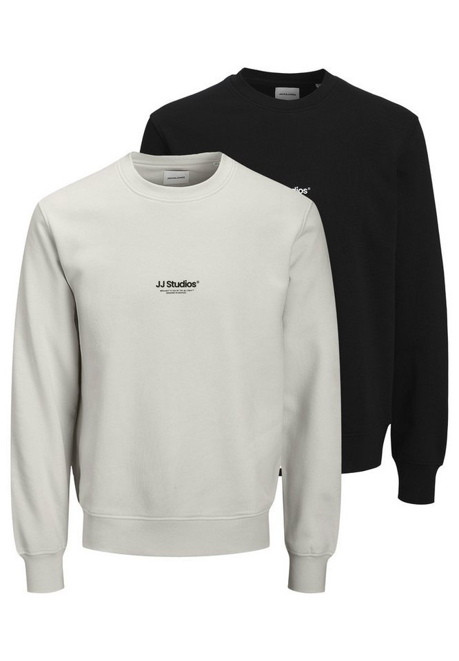 Jack & Jones Sweatshirt 2er Pack Soho (Spar-Set, 2-tlg) Sweatshirt - Baumwolle - Atmungsaktiv - Lockerer, bequemer Schnitt von Jack & Jones
