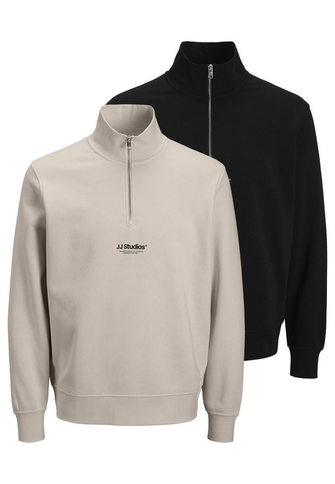 Jack & Jones Sweatshirt 2er Pack Soho (Spar-Set, 2-tlg) Sweattroyer - Baumwolle - Atmungsaktiv - Lockerer, bequemer Schnitt von Jack & Jones