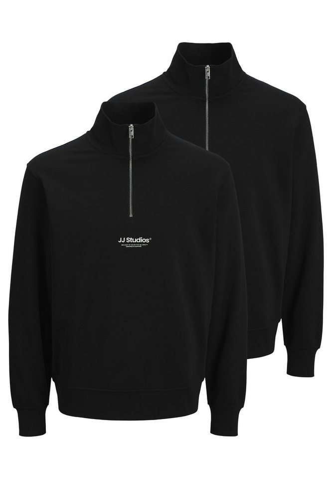 Jack & Jones Sweatshirt 2er Pack Soho (Spar-Set, 2-tlg) Sweattroyer - Baumwolle - Atmungsaktiv - Lockerer, bequemer Schnitt von Jack & Jones
