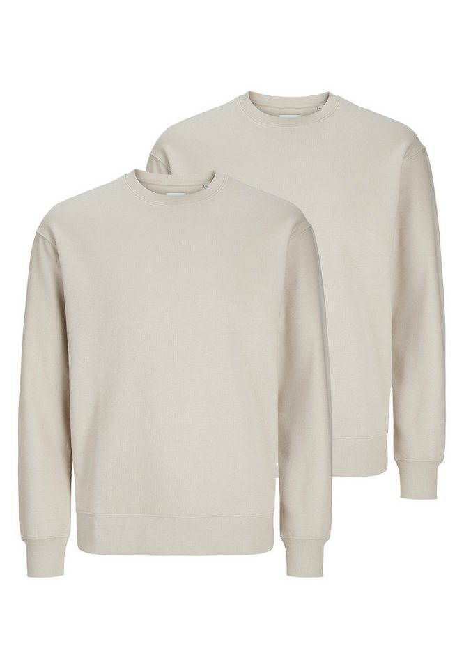 Jack & Jones Sweatshirt 2er Pack Star (Spar-Set, 2-tlg) Sweatshirt - Baumwolle - Atmungsaktiv - Weiche, angeraute Innenseite von Jack & Jones