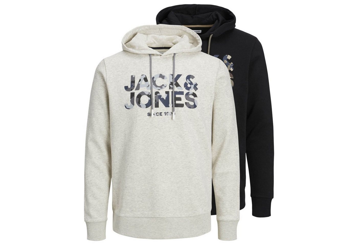 Jack & Jones Sweatshirt Herren Hoodie, 2er Pack - JJJAMES SWEAT HOOD von Jack & Jones