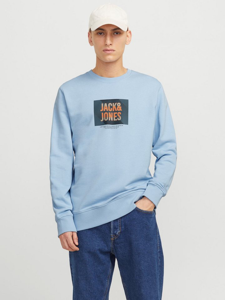 Jack & Jones Sweatshirt JJHUDSON – Sweatshirt mit Print, Rundhals und Kapuze Print, modisch, regular fit, angeraute Sweatware, Rundhals von Jack & Jones