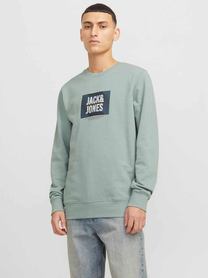 Jack & Jones Sweatshirt JJHUDSON – Sweatshirt mit Print, Rundhals und Kapuze Print, modisch, regular fit, angeraute Sweatware, Rundhals von Jack & Jones