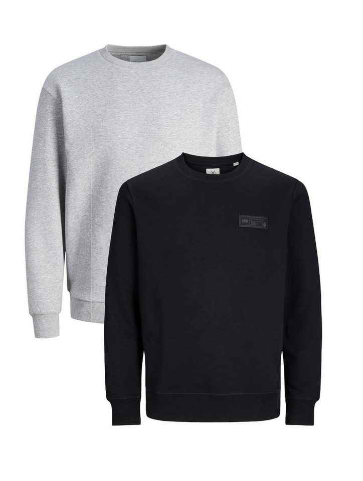 Jack & Jones Sweatshirt POPS SWEAT CREW NECK Sweatpullover Casual Basic Shirt Unifarben Baumwollmischung von Jack & Jones