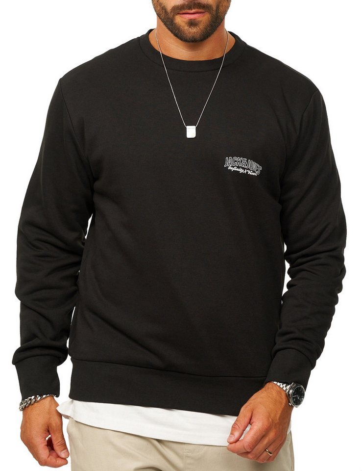 Jack & Jones Sweatshirt als Crew Neck Rundhalspullover im Regular-Fit Herren Sweatpullover mit Logoprint von Jack & Jones