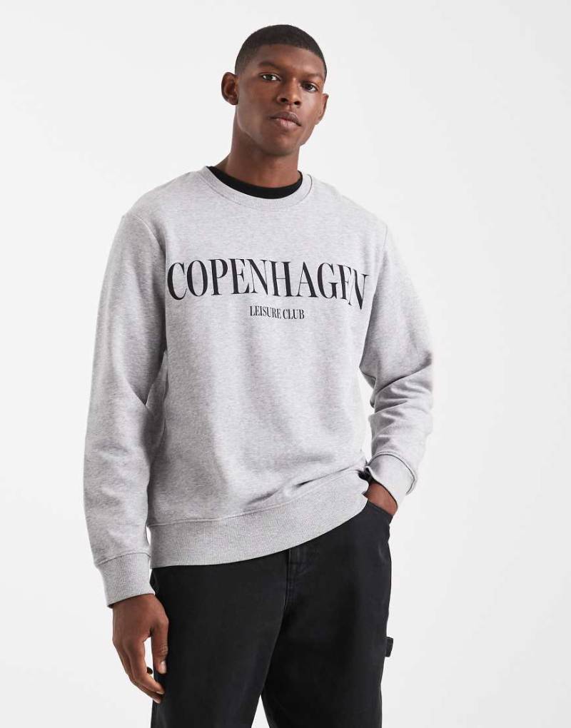Jack & Jones - Sweatshirt in Grau mit „Copenhagen"-Grafik vorne von Jack & Jones