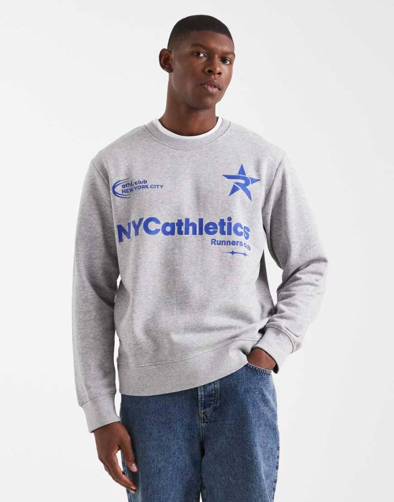 Jack & Jones - Sweatshirt in Grau mit Grafik vorne von Jack & Jones