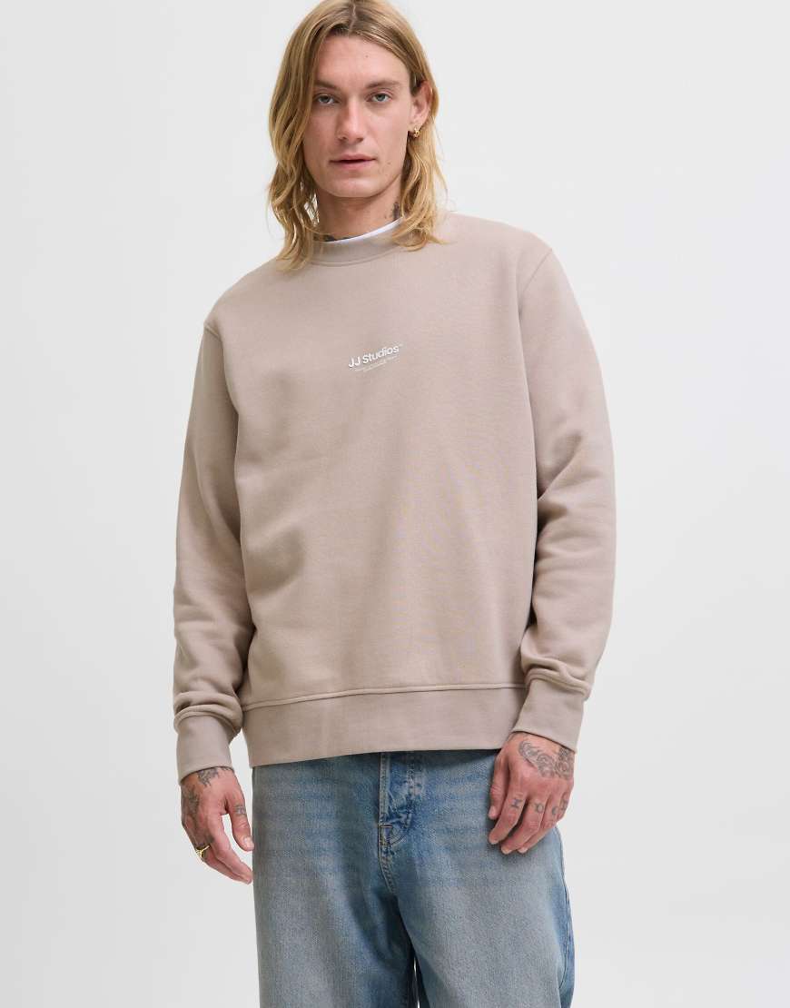 Jack & Jones - Sweatshirt in Mocha Meringue-Grün von Jack & Jones