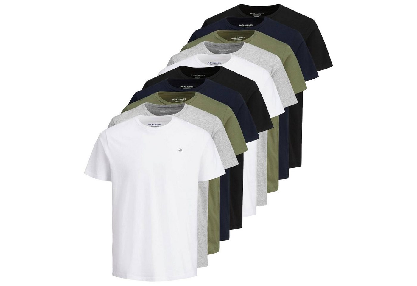 Jack & Jones T-Shirt Herren T-Shirt, 10er Pack - JORJXJ, T-Shirt von Jack & Jones