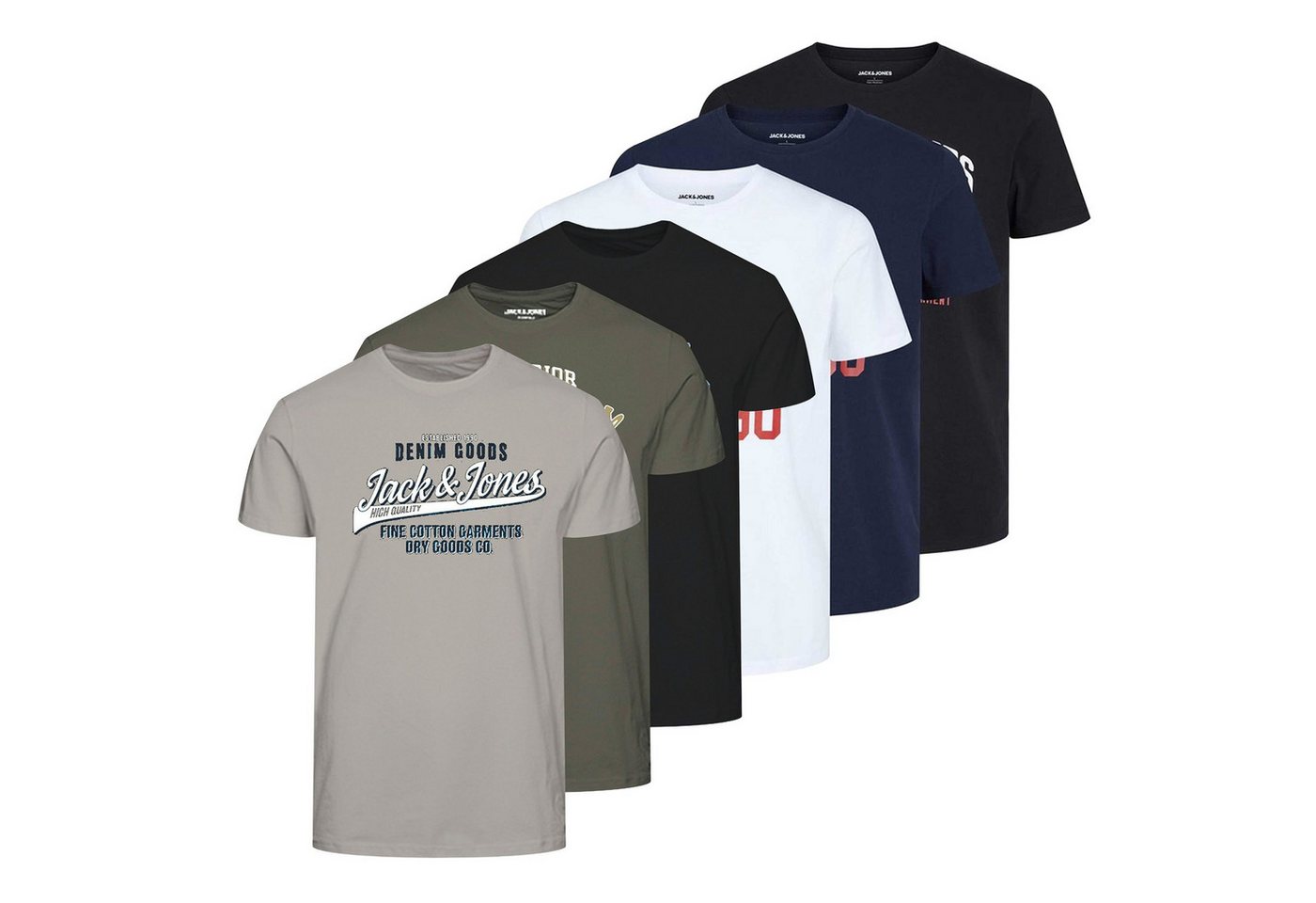 Jack & Jones T-Shirt Herren T-Shirt 6er Pack Baumwolle (Packung, 6er Pack) von Jack & Jones