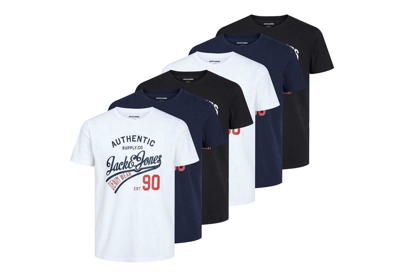 Jack & Jones T-Shirt Herren T-Shirt 6er Pack Baumwolle (Packung, 6er Pack) von Jack & Jones