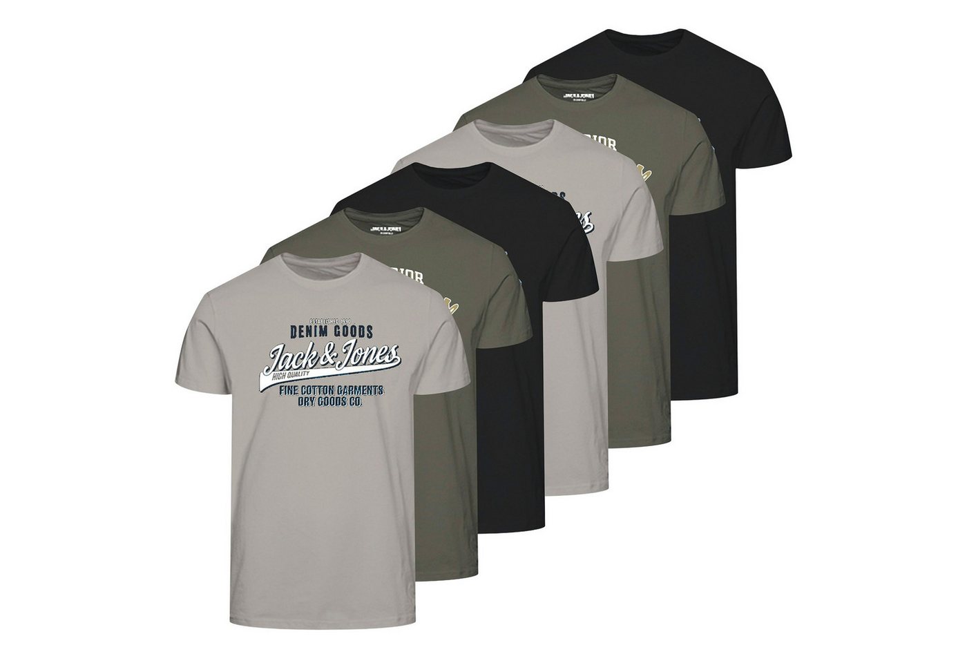 Jack & Jones T-Shirt Herren T-Shirt 6er Pack Baumwolle (Packung, 6er Pack) von Jack & Jones