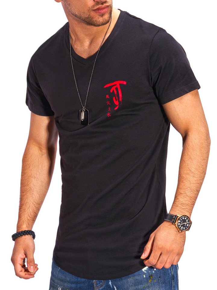 Jack & Jones T-Shirt JJJORCHINTEE Herren mit Print V-Neck von Jack & Jones