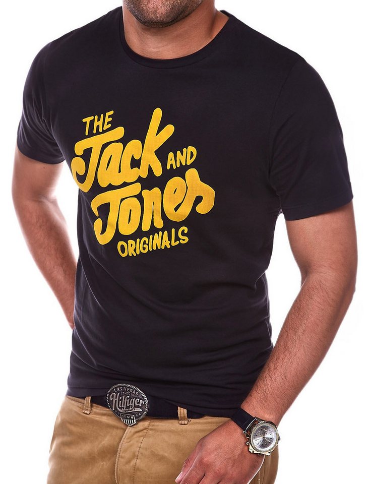 Jack & Jones T-Shirt JJJORSPLASHSTEE Herren mit Print O-Neck von Jack & Jones