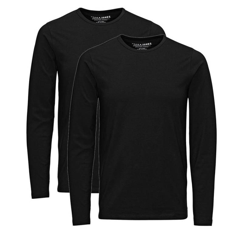 Jack & Jones T-Shirt Jack & Jones Herren Langarmshirt 2er Pack Rundhals Longsleeve Basic von Jack & Jones