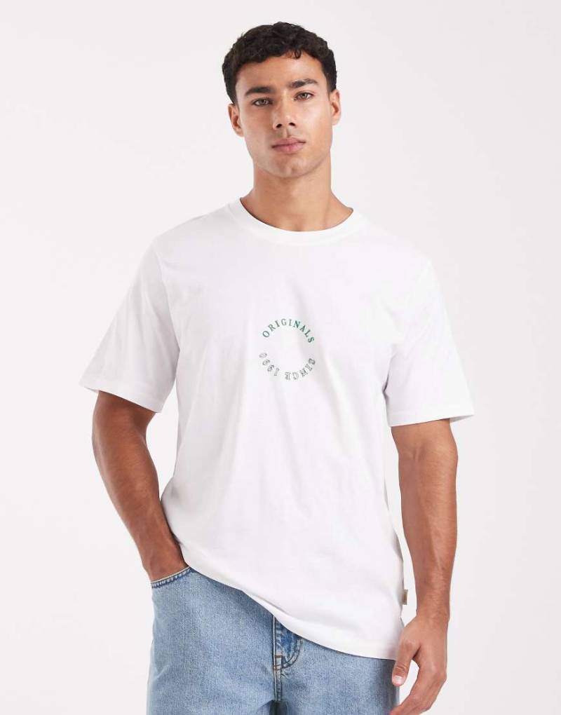 Jack & Jones - T-Shirt mit „Originals"-Print in Weiß mit lockerer Passform von Jack & Jones