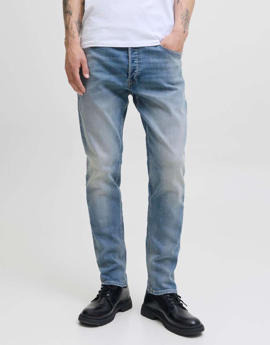 Jack & Jones - Tapered-Fit-Jeans aus blauem Denim von Jack & Jones