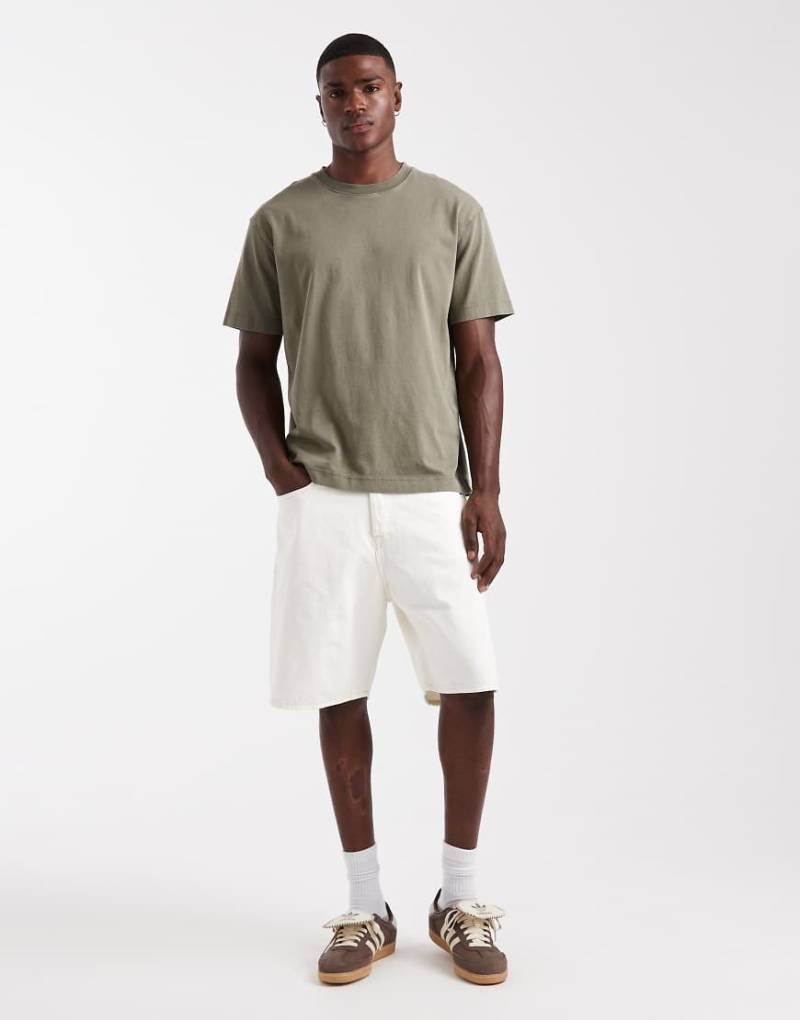 Jack & Jones - Tony - Loose-Fit-Jeansshorts in Cremeweiß von Jack & Jones