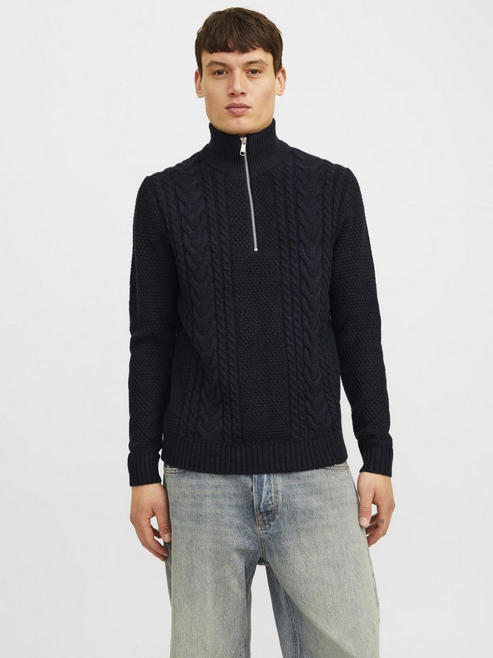 Jack & Jones Troyer JJCRAIG KNIT HALF ZIP mit Zopfmuster von Jack & Jones
