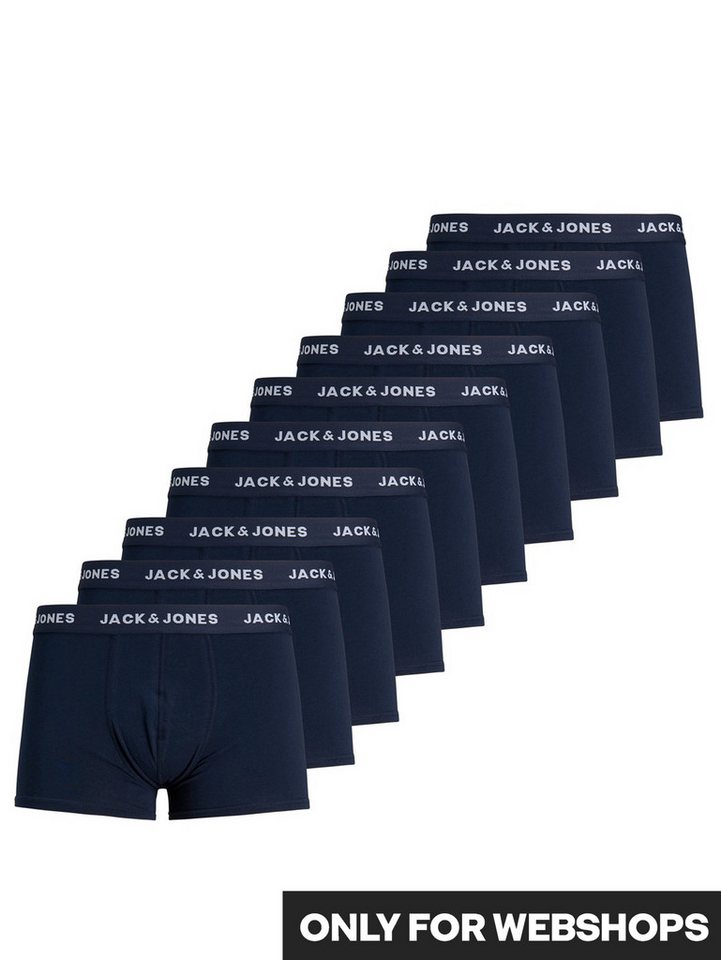 Jack & Jones Trunk JACSOLID 10er-Pack, bequem, elastisch, ideal für jeden Tag (Packung, 10-St) meliert, modisch, eng anliegend, Baumwollmischung, Bündchen von Jack & Jones