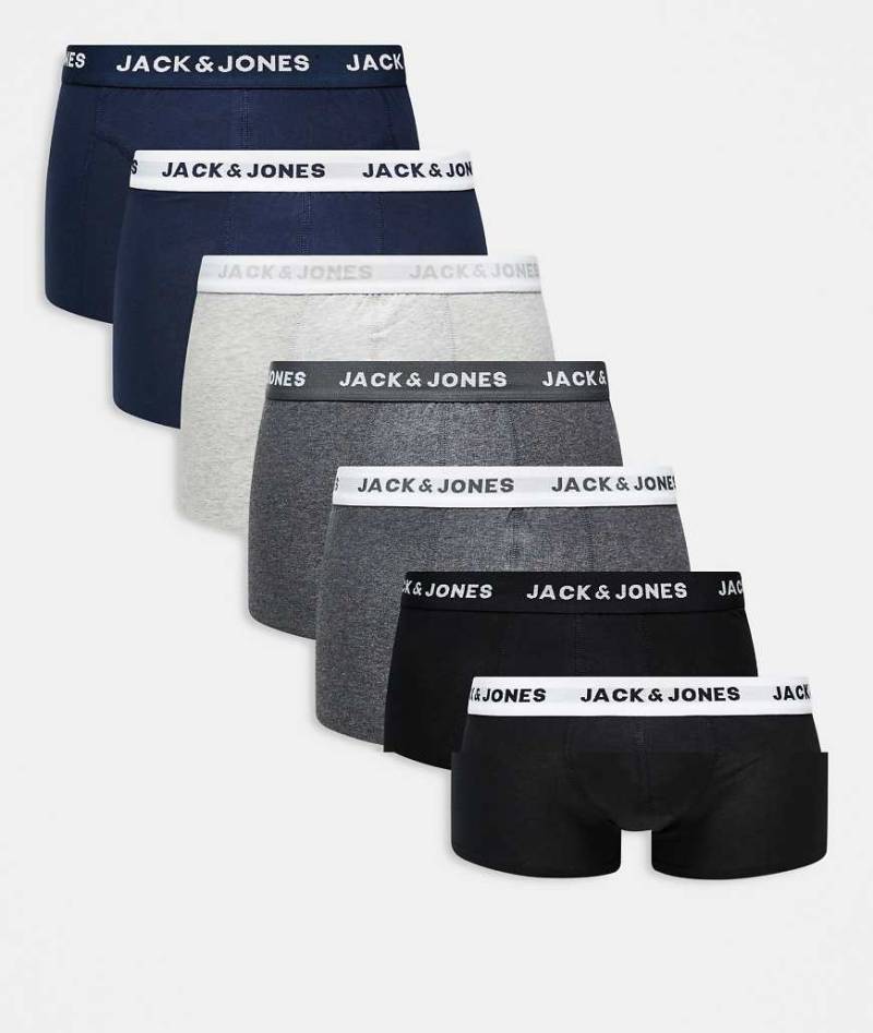 Jack & Jones - Unterhosen im 7er-Pack in Grau, Marineblau und Schwarz-Bunt von Jack & Jones