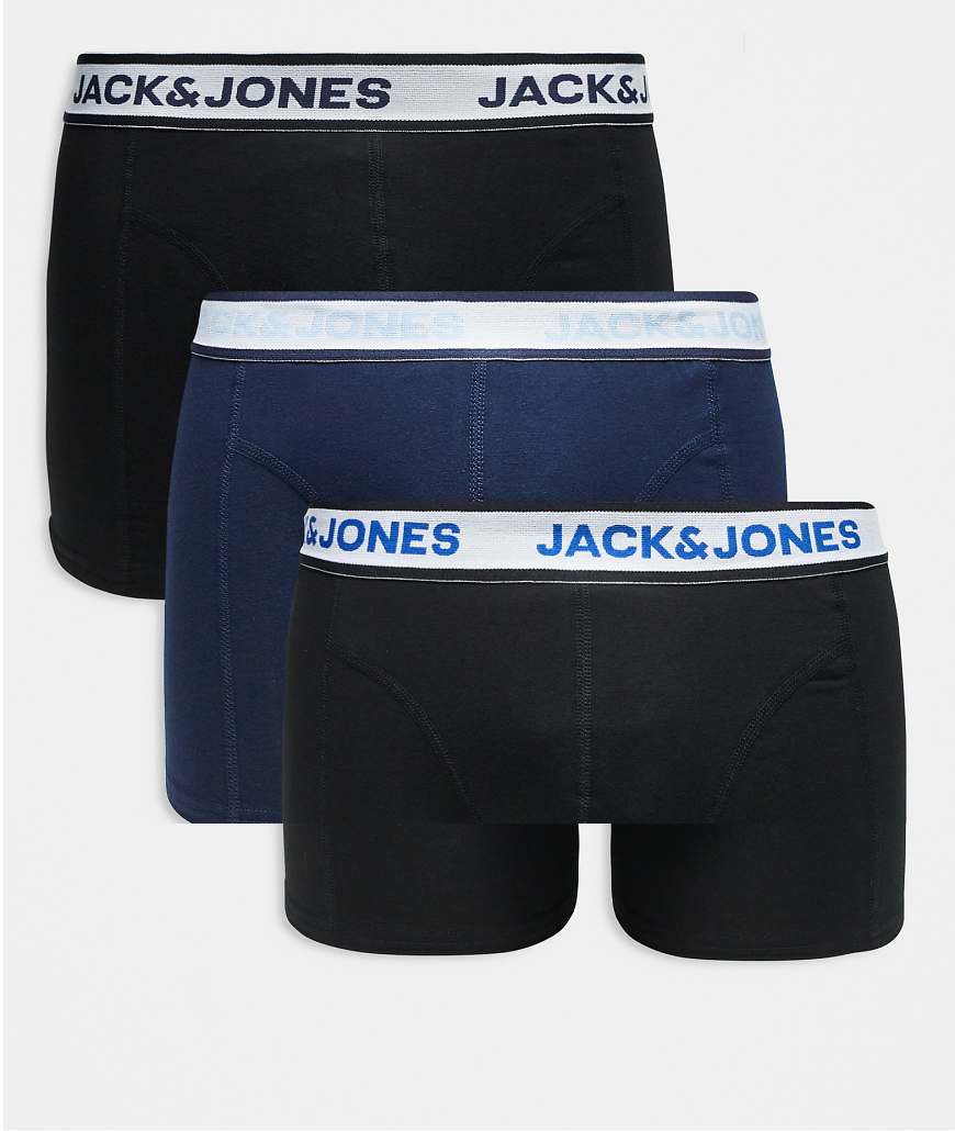 Jack & Jones - Unterhosen in Marineblau mit farbigem Bund im 3er-Pack von Jack & Jones