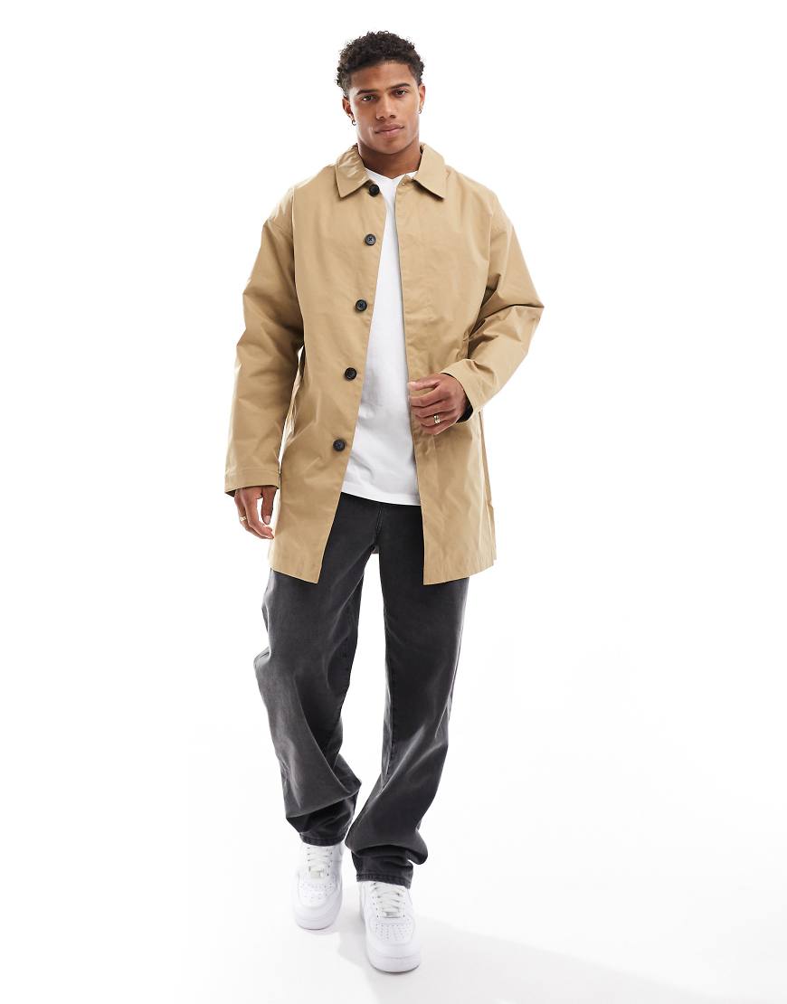 Jack & Jones - Wasserabweisender Regenmantel in Camel-Neutral von Jack & Jones
