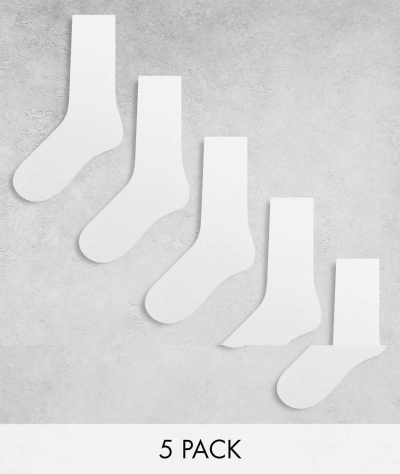 Jack & Jones - Weiße Tennissocken im 5er-Pack von Jack & Jones