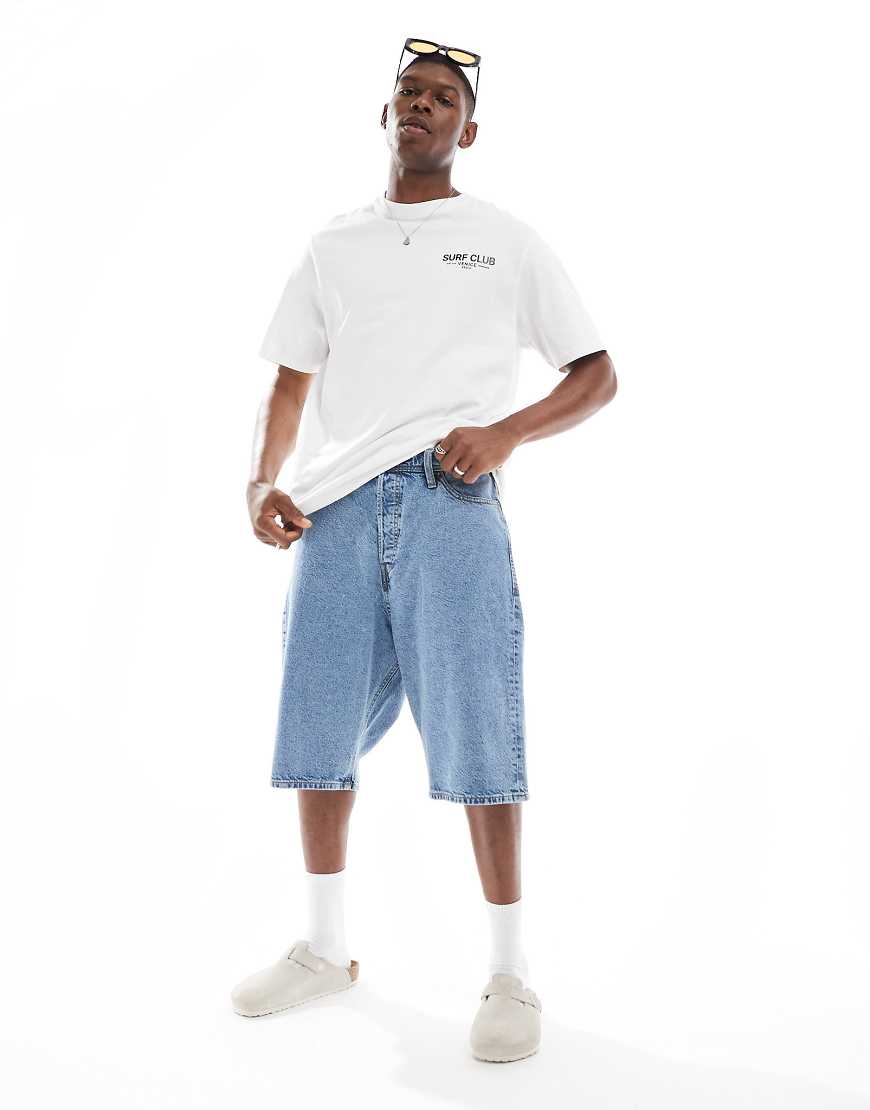 Jack & Jones - Weite Jeans-Jorts in Blau von Jack & Jones