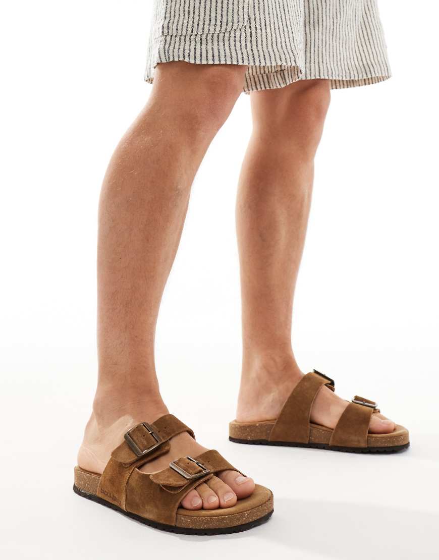 Jack & Jones - Wildleder-Sandalen in Hellbraun mit zwei Riemen-Neutral von Jack & Jones