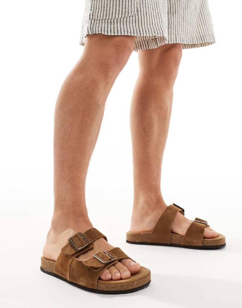 Jack & Jones - Wildleder-Sandalen in Hellbraun mit zwei Riemen-Neutral von Jack & Jones
