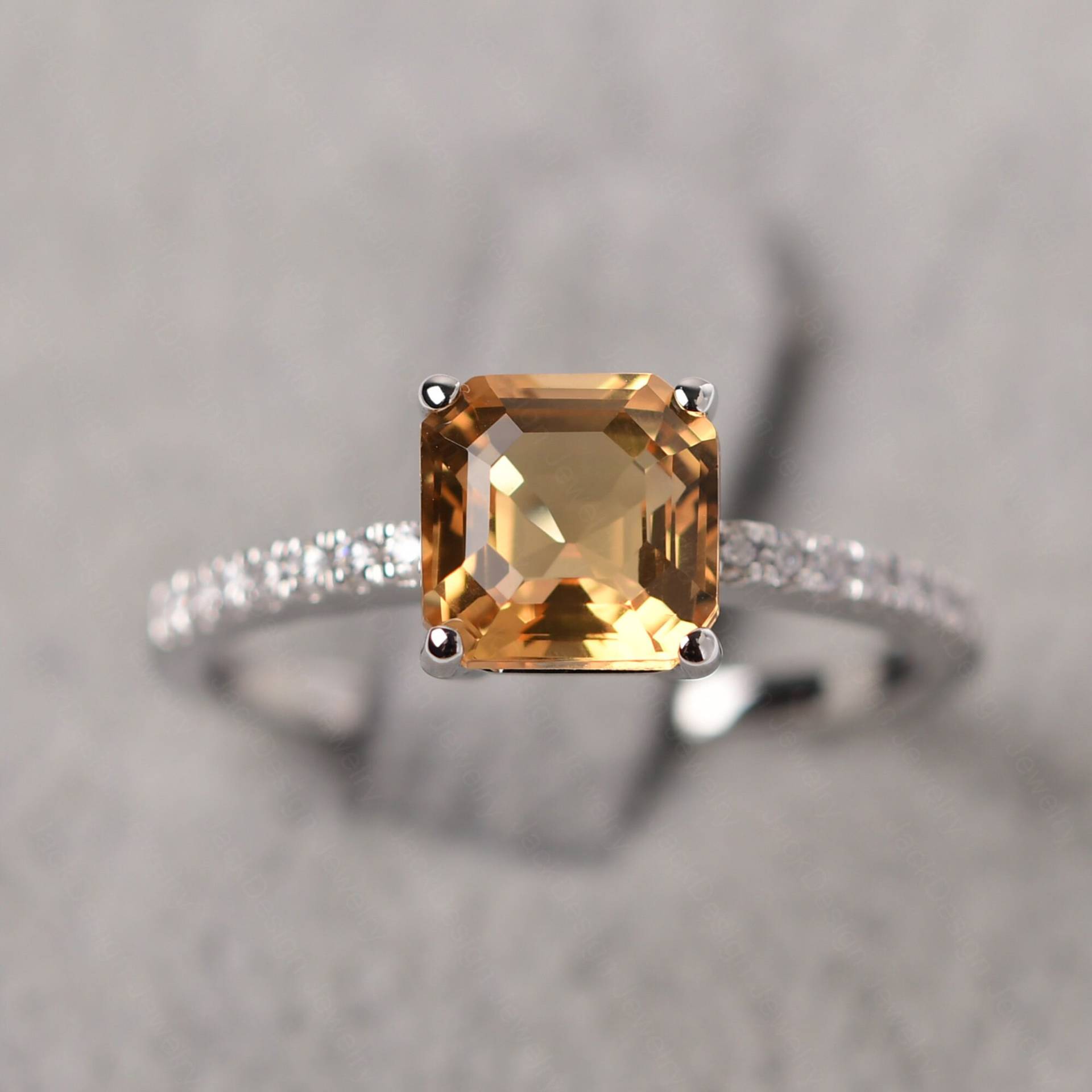 Asscher Cut 7x7 Mm November Birthstoe Ring 14K Massiv Silber Citrin Verlobungsring Asscher Cut 7x7 Mm November Birthstoe Ring 14K Massiv Silber Citrin Verlobungsring von JackDesignJewelry