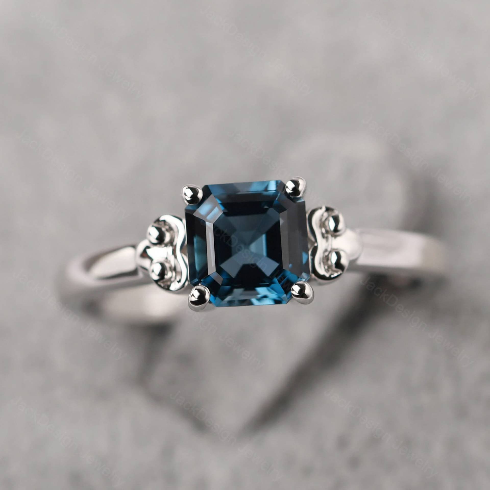 Asscher Cut London Blautopas Solitär Ehering Silber Einfacher November Geburtsstein Ring Asscher Cut London Blautopas Solitär Ehering Silber Einfacher November Geburtsstein Ring von JackDesignJewelry